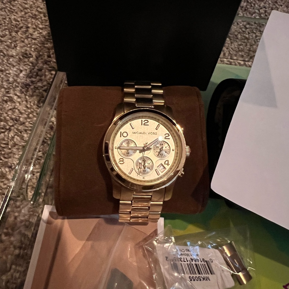 Gold tone Michael Kors 38mm Runway watch